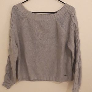Hollister Gray Cable Arm Sweater